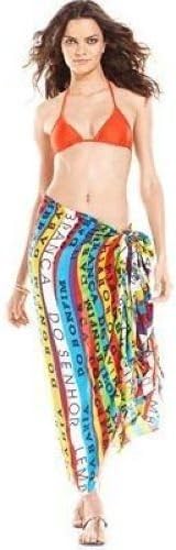 New Rio De Sol Live Worldly Brazilian Sarong Cover up 64 X 40 Multi Color