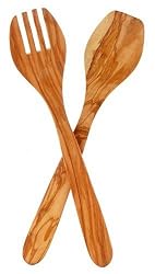 HIC Harold Imports 13-Inch Olive Wood Salad Set of 2