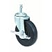 E.R. Wagner Stem Caster, Swivel with Pinch Brake, Polyolefin Wheel