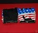 BLACK LEATHER FINGERLESS GLOVES USA STARS  & STRIPES UNISEX SIZE EXTRA LARGE