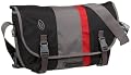 Timbuk2 D-Lux Race Stripe Laptop Messenger Bag,Black/Gunmetal/Rev Red,M