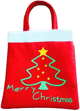 Christmas Tree Pattern Santa Claus Candy Bag Handbag Home Party Decoration Gift Bag
