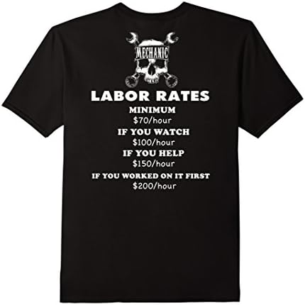 Men's Funny Mechanic Prices Tee  Medium Black