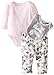 Calvin Klein Baby-Girls Newborn Butterfly Bodysuit with Printed Pants and Bib