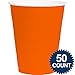 Amscan Big Party Pack Plastic Cups, 50 Count (Pack of 1), Orange Peel