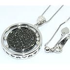 K18WG　ブラックダイヤモンド-0.68ct&ムーブダイヤモンド　ペンダントネックレス