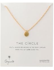 Dogeared "Black and Gold" Circle Heart Gold Plated Silver Disc Chain Necklace, 18"