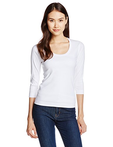 (スリードッツ)three dots ジェシカ T 3/4 / Uネック T 七分袖