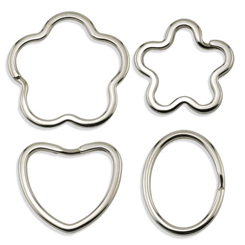 Beadalon Key Ring Multi Pack Rhodium Plated, 4-Piece