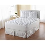 Magic Loft Queen Size 200 Thread-Count Down Alternative Mattress Pad, White