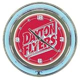 IMAGE OF New Trademark University Of Dayton Neon Clock 14 Inch Diameter High Polished Chrome Finish