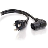 Cables To Go 27909 18 AWG Universal Right Angle Power Cord IEC320C13R to NEMA 5-15P, Black (10 Feet/3.04 Meters)