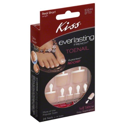 Kiss Nail Kit, Toenail, No Chip, Real Short, Limitless, Eft01 Pack of 2