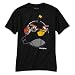 Angry Birds Earphones Mens Shirt (Small, Black)