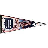 Detroit Tigers - Logo Collage 12 X 30 Pennant MLB Pro Baseball by Old Glory