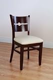 Lolly Back Beech Wood Dining Room - Kitchen Side Chair - Dark Mahogany - Vinyl Seat