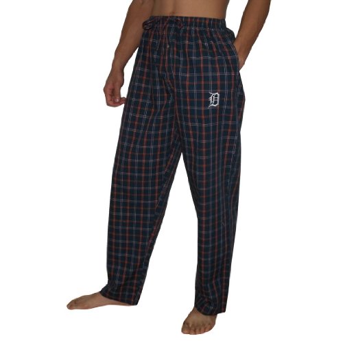 Mens MLB Detroit Tigers Plaid Finest Thermal Sleepwear / Pajama Pants - Dark Blue (Size: S)