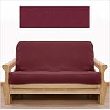 Solid Burgundy Futon Cover Full 5pc Pillow set 402