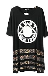 Leopard Print Striped Print  Dress