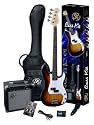 SX BG1K 3TS Bass Guitar Package w/Bass Amp, Instructional DVD, Carry Bag and Strap