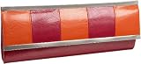 SR SQUARED by Sondra Roberts Two-Tone Clutch,Fuchsia/Orange,one size