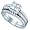 1 1/4 Carat Princess & Round Diamond 14k White Gold Bridal Ring Set