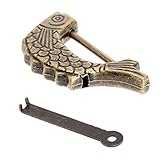 ミニアンティークロック ブロンズ 中国風 金属素材 金具/ 手作り 装飾 フィッシュ型