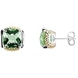 Sterling Silver and 14K Yellow Gold Prasiolite Earrings