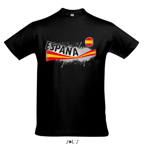 Fanshirt Herren ESPANA, Spanien Ländershirt EM / WM Trikot S-XXL , Deep black , XXL
