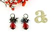 Swarovski Crystal Baroque Pendant Earring - Ruby / Red (Anna)