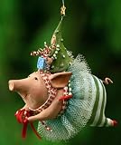 Patience Brewster Krinkles Joyful Flying Pig Christmas Ornament