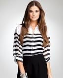 bebe Must Have Striped Button Down