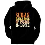 Sudan PARADISE OF PEACE AND LOVE Countries Mens Hoodie (Black, Sizes X-Small - XXX-Large)