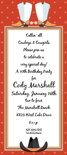 Cowboy Round-Up Party Invitations