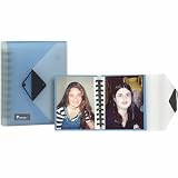 Pioneer - Pioneer Hi-Tech Poly Series Spiral Bound Photo Album, Solid Dual Color Covers with Stretch Band Closure, Holds 50 4" x 6" Photos, 1 Per Page.