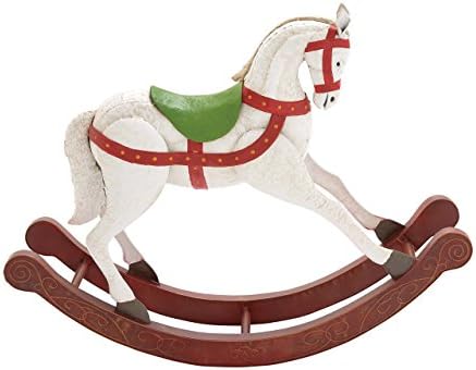Colorful Metal Rocking White Stallion 46"W, 37"H