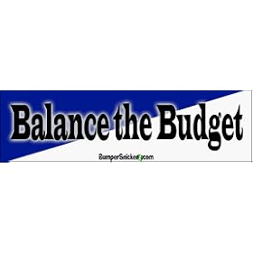 Balance The Budget - Political Bumper Stickers (Medium 10x2.8 in.)