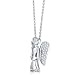 Sterling Silver Necklace Cubic Zirconia CZ Guardian Angel Pendant image 3