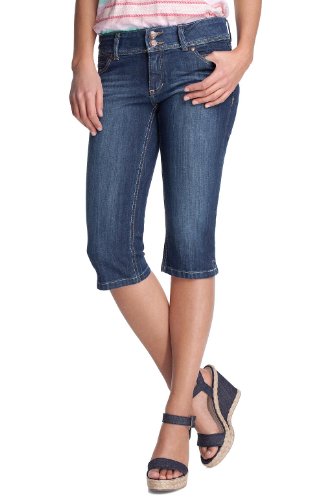 edc by ESPRIT Damen Capri Jeans Normaler Bund, 042CC1B003, Gr. 30, Blau (dark stone denim  Preisvergleich