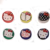 6pcs Cute Kitty Cats Red Bow Home Button Stickers for iPad ipod iphone