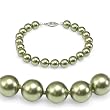 Genuine Swarovski Crystal Pearl Bracelet - Green - 8mm