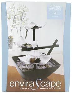 HoMedics WFL-SLVS Envirascape Silver Springs Illuminated Relaxation Fountain with Natural Stones