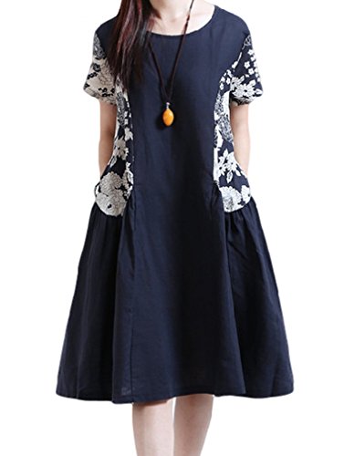 ナナコレクション Nana_Collection 2015 夏 上品 和柄 お花 デザイン シンプル ふんわり aライン 膝下 涼しげ 大人 ワンピース