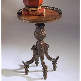 Heritage Accent Table With Metal Trim