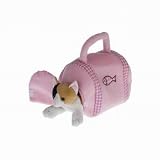 Soft Pink Plush Cat Toy with Carry Case