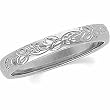 14K White Gold Hand-Engraved Wedding Band - Size 6