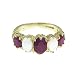 14K Yellow Gold Ladies 5 Stone Ruby & Opal Ring - Finger Sizes 5 to 12 Available