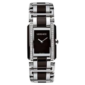 Gianni Versace 70q91d009sc09 Model, Era Collection Made in Switzerland Luxurious Brand New Factory Set 0.50ctw G/VS Super Clean Diamonds Ceramic and Stainless Steel Ladies Watch