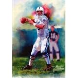 Professionally Framed Peyton Manning - Illustration (Indianapolis Colts) Sports Poster - 13x19 with RichAndFramous Black Wood Frame