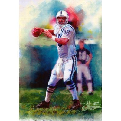 Professionally Framed Peyton Manning (Indianapolis Colts) Art Print Poster - 13x19 with RichAndFramous Black Wood Frame